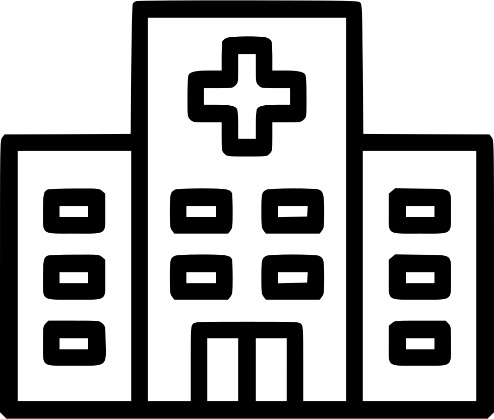 The Clinic Manager icon: clinic building with a medical cross